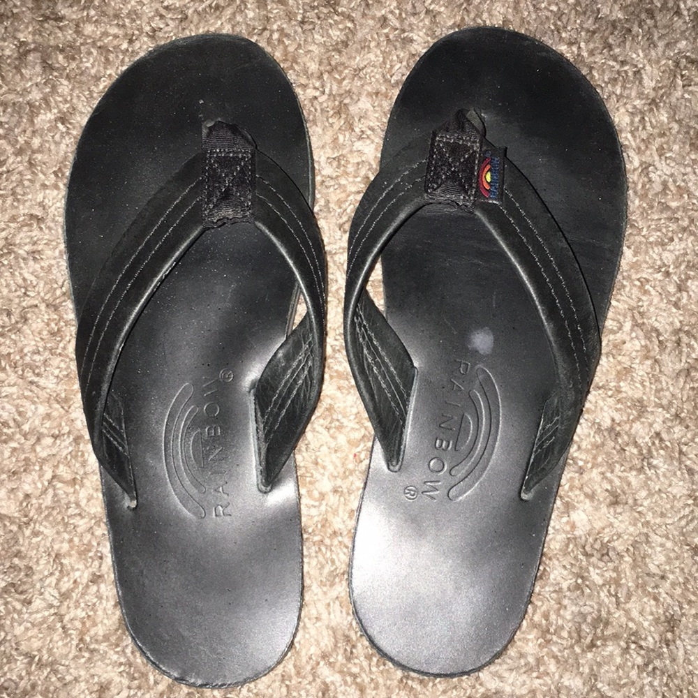 Rainbow flip flops